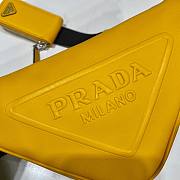 Prada Triangle Yellow Leather Shoulder Bag - 3