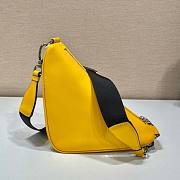 Prada Triangle Yellow Leather Shoulder Bag - 2