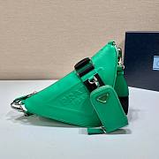 Prada Triangle Green Leather Shoulder Bag - 1