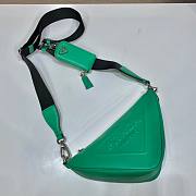 Prada Triangle Green Leather Shoulder Bag - 6