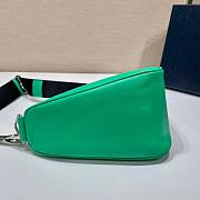 Prada Triangle Green Leather Shoulder Bag - 5