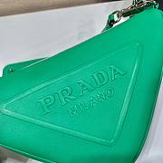 Prada Triangle Green Leather Shoulder Bag - 2