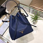 Prada Saffiano blue leather bucket bag - 1