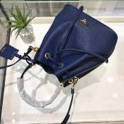 Prada Saffiano blue leather bucket bag - 6