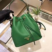 Prada Saffiano green leather bucket bag - 1