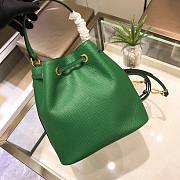 Prada Saffiano green leather bucket bag - 3