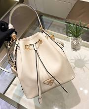 Prada Saffiano white leather bucket bag - 1