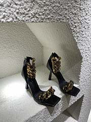 Versace Medusa Chain Black High Heels - 3