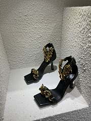 Versace Medusa Chain Black High Heels - 2