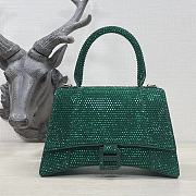 Balenciaga Hourglass S Rhinestone Green Bag - 1