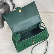 Balenciaga Hourglass S Rhinestone Green Bag - 4