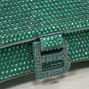 Balenciaga Hourglass S Rhinestone Green Bag - 5