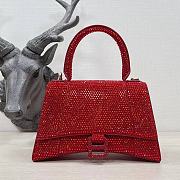 Balenciaga Hourglass S Rhinestone Red Bag - 1