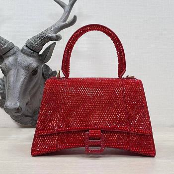 Balenciaga Hourglass S Rhinestone Red Bag