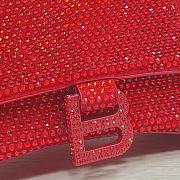 Balenciaga Hourglass S Rhinestone Red Bag - 3