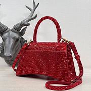 Balenciaga Hourglass S Rhinestone Red Bag - 4