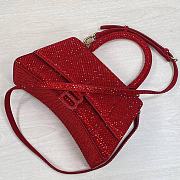 Balenciaga Hourglass S Rhinestone Red Bag - 5