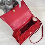 Balenciaga Hourglass S Rhinestone Red Bag - 6