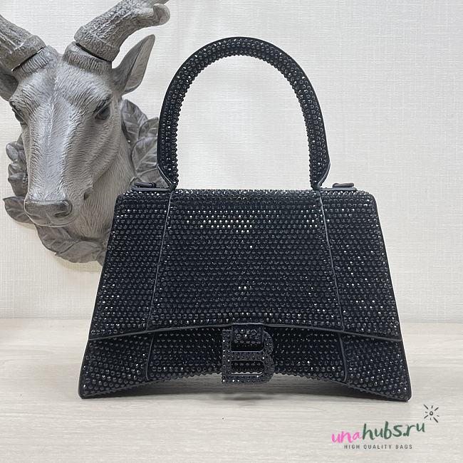 Balenciaga Hourglass S Rhinestone Black Bag - 1