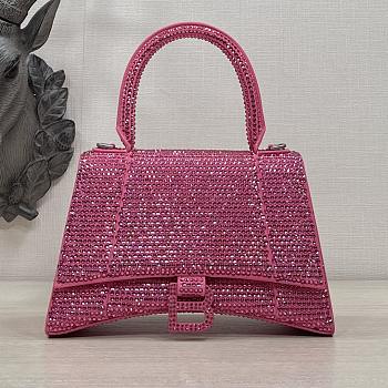 Balenciaga Hourglass S Rhinestone Pink Bag