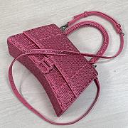 Balenciaga Hourglass S Rhinestone Pink Bag - 2