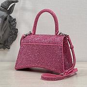 Balenciaga Hourglass S Rhinestone Pink Bag - 4