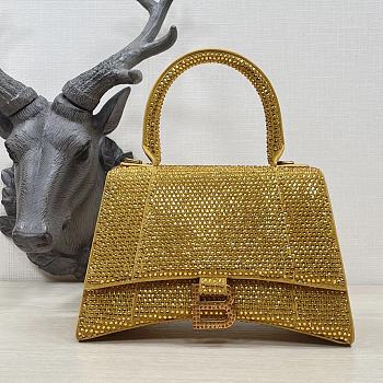 Balenciaga Hourglass S Rhinestone Yellow Bag