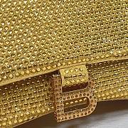 Balenciaga Hourglass S Rhinestone Yellow Bag - 4