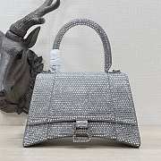 Balenciaga Hourglass S Rhinestone Silver Bag - 1