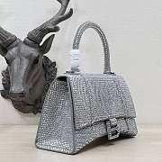 Balenciaga Hourglass S Rhinestone Silver Bag - 2