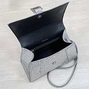 Balenciaga Hourglass S Rhinestone Silver Bag - 3