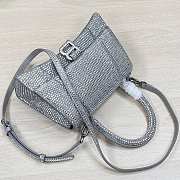 Balenciaga Hourglass S Rhinestone Silver Bag - 5