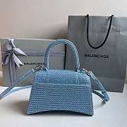 Balenciaga Hourglass S Rhinestone Light Blue Bag - 2