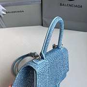 Balenciaga Hourglass S Rhinestone Light Blue Bag - 3