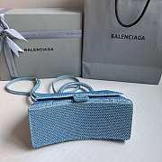 Balenciaga Hourglass S Rhinestone Light Blue Bag - 4