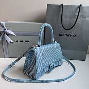 Balenciaga Hourglass S Rhinestone Light Blue Bag - 5