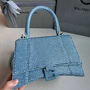 Balenciaga Hourglass S Rhinestone Light Blue Bag - 1