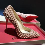 Christian Louboutin Spikes Beige Pump Heel - 1