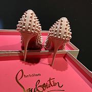 Christian Louboutin Spikes Beige Pump Heel - 6