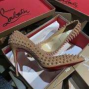 Christian Louboutin Spikes Beige Pump Heel - 5