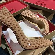 Christian Louboutin Spikes Beige Pump Heel - 4