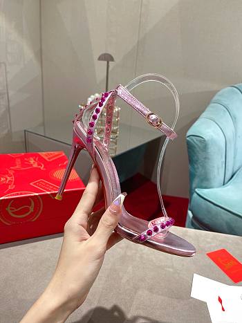 Christian Louboutin So Me 100 Pink Ankle Strap Heel