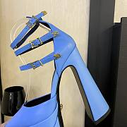 Versace ankle strap pumps blue heel - 2