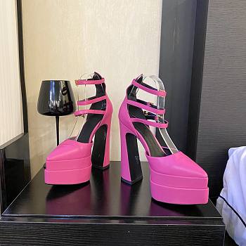 Versace ankle strap pumps pink heel