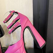 Versace ankle strap pumps pink heel - 6