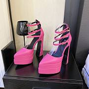 Versace ankle strap pumps pink heel - 3