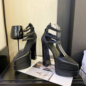 Versace ankle strap pumps black heel