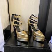 Versace ankle strap pumps gold heel - 3