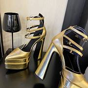 Versace ankle strap pumps gold heel - 2