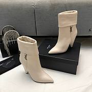 YSL white leather boots - 3